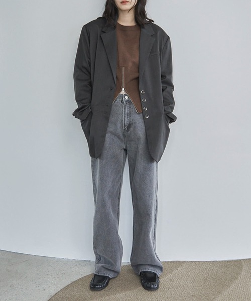 feepur（フェピュール）の「【セットアップ可】テーラードオーバージャケット（テーラードジャケット・レディース・ブラウン/チャコールグレー/ブラック/グレイッシュベージュ・MEDIUM）」の5枚目の写真