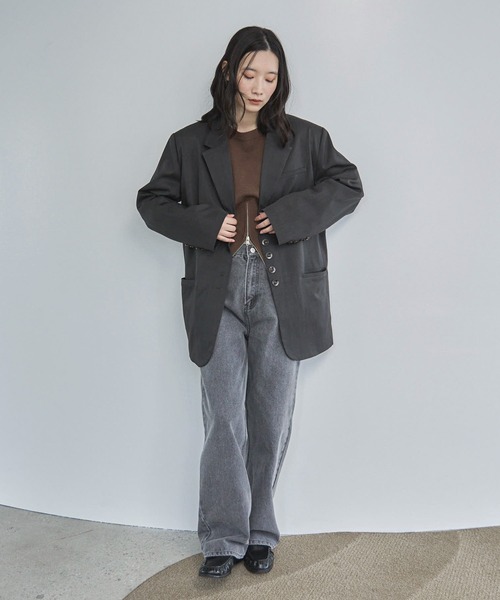 feepur（フェピュール）の「【セットアップ可】テーラードオーバージャケット（テーラードジャケット・レディース・ブラウン/チャコールグレー/ブラック/グレイッシュベージュ・MEDIUM）」の9枚目の写真