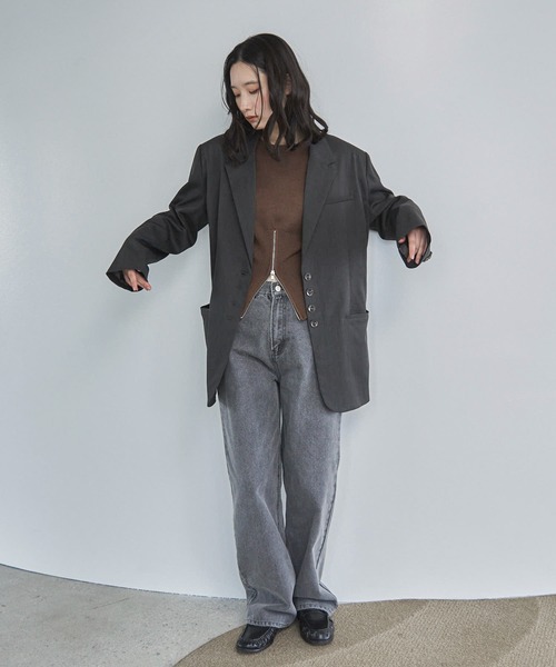 feepur（フェピュール）の「【セットアップ可】テーラードオーバージャケット（テーラードジャケット・レディース・ブラウン/チャコールグレー/ブラック/グレイッシュベージュ・MEDIUM）」の8枚目の写真