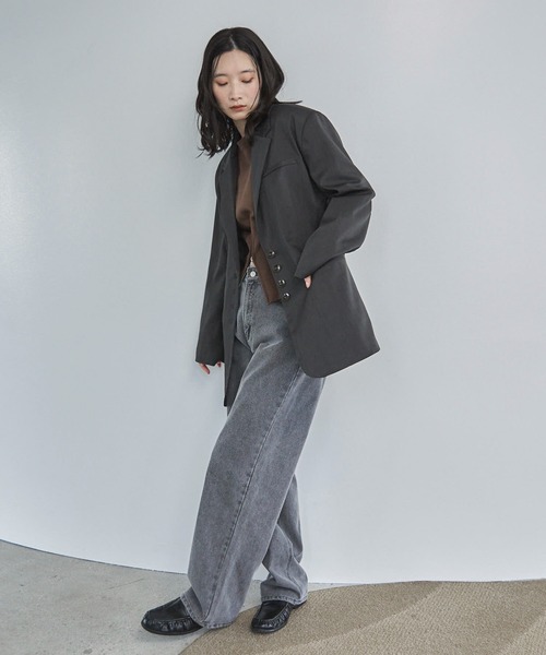 feepur（フェピュール）の「【セットアップ可】テーラードオーバージャケット（テーラードジャケット・レディース・ブラウン/チャコールグレー/ブラック/グレイッシュベージュ・MEDIUM）」の10枚目の写真