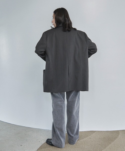 feepur（フェピュール）の「【セットアップ可】テーラードオーバージャケット（テーラードジャケット・レディース・ブラウン/チャコールグレー/ブラック/グレイッシュベージュ・MEDIUM）」の7枚目の写真