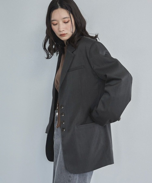feepur（フェピュール）の「【セットアップ可】テーラードオーバージャケット（テーラードジャケット・レディース・ブラウン/チャコールグレー/ブラック/グレイッシュベージュ・MEDIUM）」の15枚目の写真