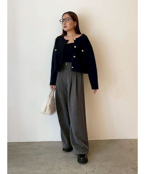 LAGUNAMOON（ラグナムーン）の「【REVIVAL】2タックワイドパンツ（その他パンツ・レディース・モカ/チャコールグレー・SMALL/MEDIUM）」の3枚目の写真