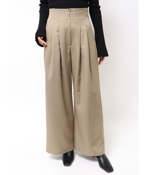 LAGUNAMOON（ラグナムーン）の「【REVIVAL】2タックワイドパンツ（その他パンツ・レディース・モカ/チャコールグレー・SMALL/MEDIUM）」の3枚目の写真