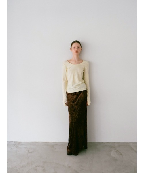 sahara（サハラ）の「Leaf Emboss Long Sleeve Top/リーフエンボスロングスリーブトップ（Tシャツ/カットソー・レディース・アイボリー/ブラック/イエロー・FREE）」の14枚目の写真