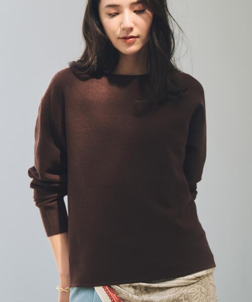 THE SHOP TK （ザ ショップ ティーケー ）の「【S-XLサイズ/選べる7色】どこから見ても美しい ガーターニット/毛玉になりにくい/洗濯機OK（ニット/セーター・レディース・ライトブルー/ブルーグリーン/スミクロ/ナチュラル/パープル系/ダークブラウン系8/ワインレッド・11/12/13/14）」の2枚目の写真