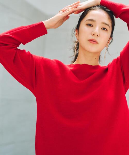 THE SHOP TK （ザ ショップ ティーケー ）の「【S-XLサイズ/選べる7色】どこから見ても美しい ガーターニット/毛玉になりにくい/洗濯機OK（ニット/セーター・レディース・ライトブルー/ブルーグリーン/スミクロ/ナチュラル/パープル系/ダークブラウン系8/ワインレッド・11/12/13/14）」の7枚目の写真