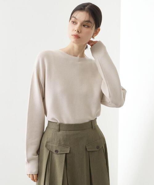 THE SHOP TK （ザ ショップ ティーケー ）の「【S-XLサイズ/選べる7色】どこから見ても美しい ガーターニット/毛玉になりにくい/洗濯機OK（ニット/セーター・レディース・ライトブルー/ブルーグリーン/スミクロ/ナチュラル/パープル系/ダークブラウン系8/ワインレッド・11/12/13/14）」の14枚目の写真