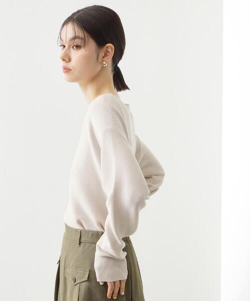 THE SHOP TK （ザ ショップ ティーケー ）の「【S-XLサイズ/選べる7色】どこから見ても美しい ガーターニット/毛玉になりにくい/洗濯機OK（ニット/セーター・レディース・ライトブルー/ブルーグリーン/スミクロ/ナチュラル/パープル系/ダークブラウン系8/ワインレッド・11/12/13/14）」の15枚目の写真