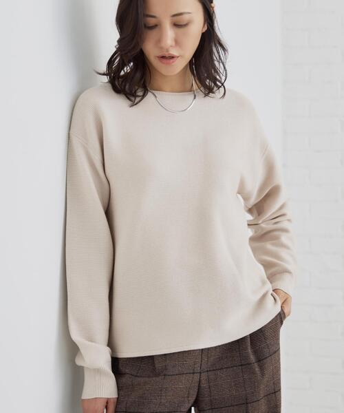 THE SHOP TK （ザ ショップ ティーケー ）の「【S-XLサイズ/選べる7色】どこから見ても美しい ガーターニット/毛玉になりにくい/洗濯機OK（ニット/セーター・レディース・ライトブルー/ブルーグリーン/スミクロ/ナチュラル/パープル系/ダークブラウン系8/ワインレッド・11/12/13/14）」の19枚目の写真