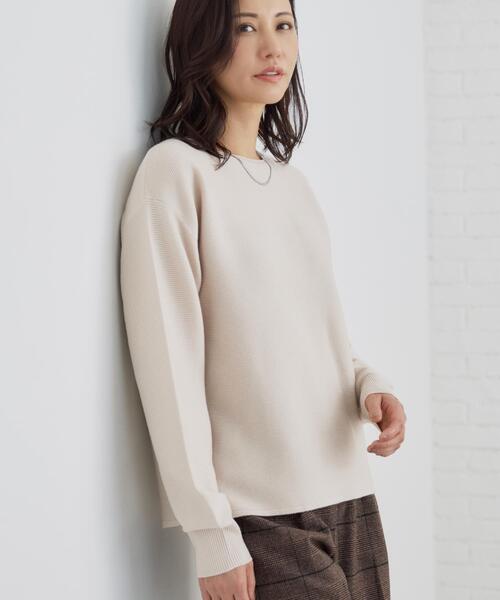 THE SHOP TK （ザ ショップ ティーケー ）の「【S-XLサイズ/選べる7色】どこから見ても美しい ガーターニット/毛玉になりにくい/洗濯機OK（ニット/セーター・レディース・ライトブルー/ブルーグリーン/スミクロ/ナチュラル/パープル系/ダークブラウン系8/ワインレッド・11/12/13/14）」の20枚目の写真