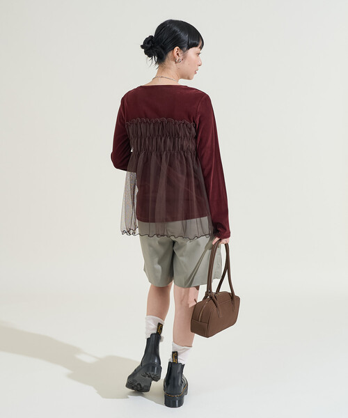 FREAK'S STORE(フリークスストア)の「ベロア ドッキングチュール ロンT/ドッキング ベロアロンT(Tシャツ/カットソー・レディース・ブラック/ワイン/ベージュ/ネイビー・フリ-)」の14枚目の写真