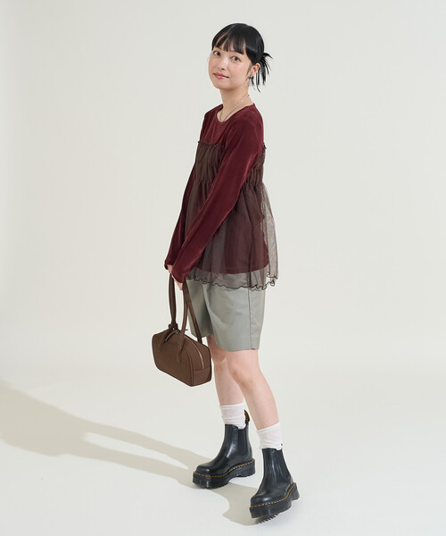 FREAK'S STORE(フリークスストア)の「ベロア ドッキングチュール ロンT/ドッキング ベロアロンT(Tシャツ/カットソー・レディース・ブラック/ワイン/ベージュ/ネイビー・フリ-)」の15枚目の写真