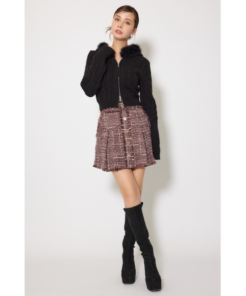rienda(リエンダ)の「フードフェイクファーケーブルニットカーディガン 秋服 冬服(カーディガン/ボレロ・レディース・ホワイト/ライトブルー/ブラック・FREE)」の19枚目の写真