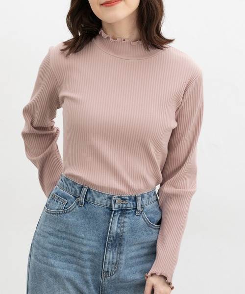 Honeys（ハニーズ）の「【ハニぽか】あったかメローハイネック（Tシャツ/カットソー・レディース・ピンク/オフホワイト/ラベンダー/ブラック/グレイッシュベージュ/アイボリー/ブラウン/グレイッシュブルー/イエロー・LL/L/S/M）」の20枚目の写真