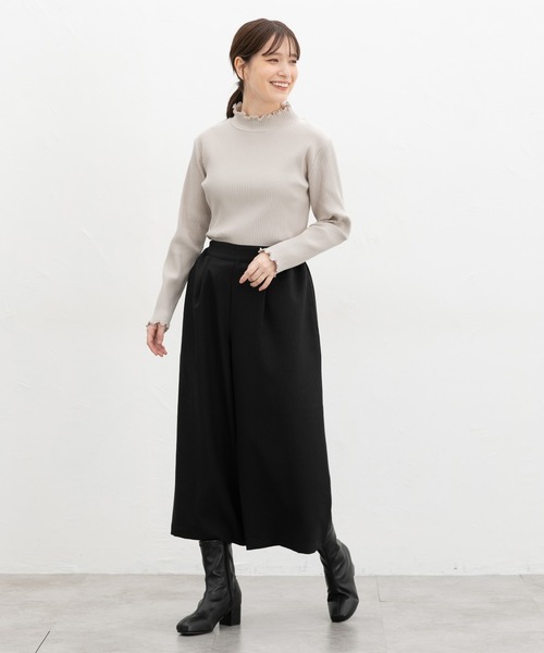 Honeys（ハニーズ）の「【ハニぽか】あったかメローハイネック（Tシャツ/カットソー・レディース・ピンク/オフホワイト/ラベンダー/ブラック/グレイッシュベージュ/アイボリー/ブラウン/グレイッシュブルー/イエロー・LL/L/S/M）」の22枚目の写真