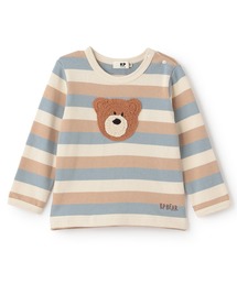 KP BOY | クマ編モチーフ マルチボーダー長袖Tシャツ(Tシャツ/カットソー)