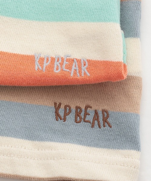 KP BOY（ケーピーボーイ）の「クマ編モチーフ マルチボーダー長袖Tシャツ（Tシャツ/カットソー・キッズ・オレンジ/ベージュ・100cm/110cm/80ｃｍ/90cm）」の13枚目の写真