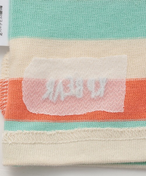 KP BOY（ケーピーボーイ）の「クマ編モチーフ マルチボーダー長袖Tシャツ（Tシャツ/カットソー・キッズ・オレンジ/ベージュ・100cm/110cm/80ｃｍ/90cm）」の14枚目の写真