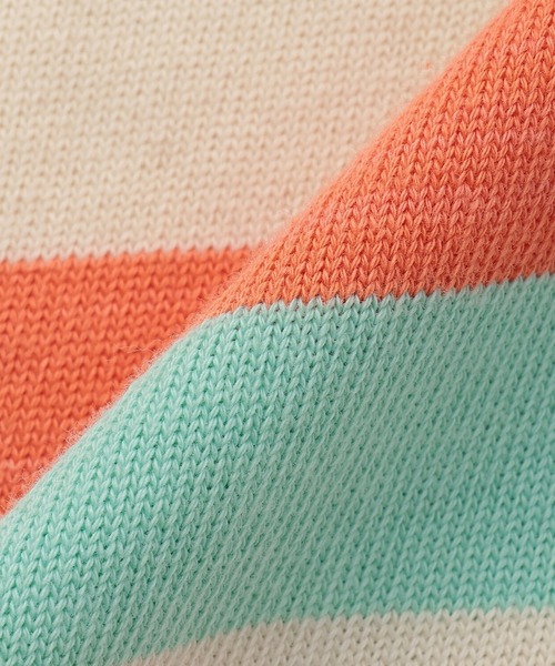 KP BOY（ケーピーボーイ）の「クマ編モチーフ マルチボーダー長袖Tシャツ（Tシャツ/カットソー・キッズ・オレンジ/ベージュ・100cm/110cm/80ｃｍ/90cm）」の16枚目の写真