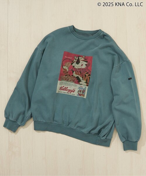 F.O.KIDS(エフオーキッズ)の「ケロッグ ガーメントダイトレーナー(オトナ)(スウェット・レディース・ターコイズブルー/レッド/キャメル/チャコール・LARGE/MEDIUM)」の3枚目の写真
