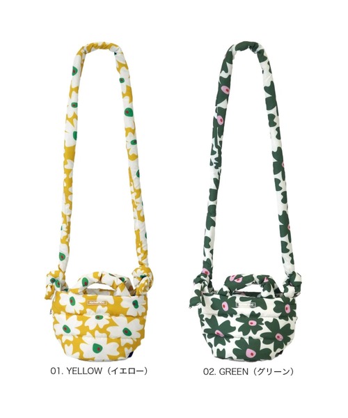 ROOTOTE(ルートート)の「ルートート / 限定 ミニショルダーバッグ 2way ポシェット 軽量 ダウン 花柄 斜め掛け FE.べビールー.フラワーRTG-A(ショルダーバッグ・レディース・グリーン/イエロー・FREE)」の8枚目の写真