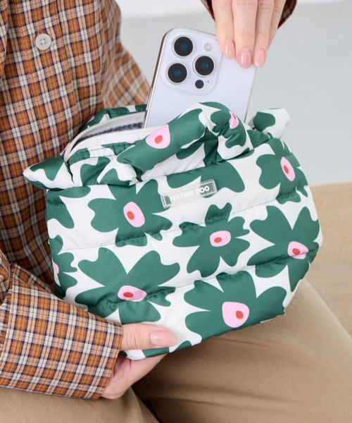 ROOTOTE(ルートート)の「ルートート / 限定 ミニショルダーバッグ 2way ポシェット 軽量 ダウン 花柄 斜め掛け FE.べビールー.フラワーRTG-A(ショルダーバッグ・レディース・グリーン/イエロー・FREE)」の13枚目の写真