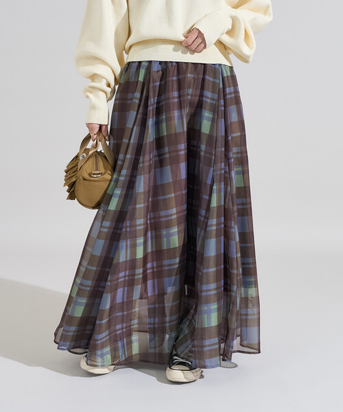 セール】エアリーチェックフレアスカート（スカート）｜FREAK'S STORE