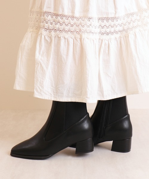 アルテミス by ダイアナ（artemis by DIANA）/サイドゴアスクエアトゥショートブーツ セール】スクエアトゥ サイドゴアショートブーツ（ブーツ）｜artemis