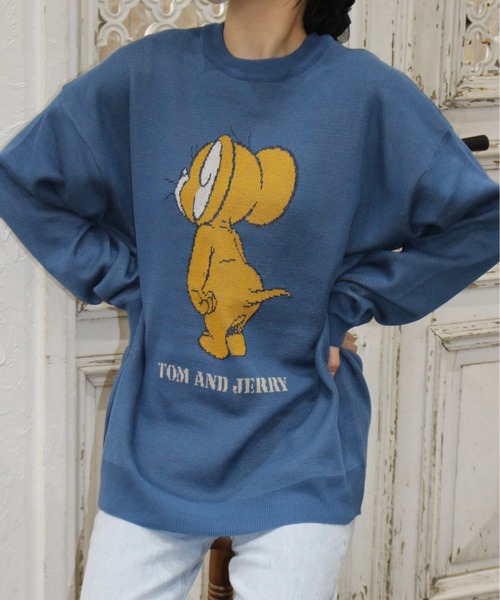 Tom&Jerry(トムアンドジェリー)の「【TOM & JERRY/トムとジェリー】ジャガードクルーネックニット(ニット/セーター・レディース・ベージュ/ワインレッド/オフホワイト/ブルー・MEDIUM/LARGE)」の19枚目の写真