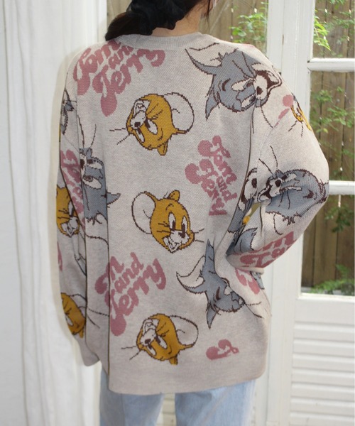 Tom&Jerry(トムアンドジェリー)の「【TOM & JERRY/トムとジェリー】ジャガードクルーネックニット(ニット/セーター・レディース・ベージュ/ワインレッド/オフホワイト/ブルー・MEDIUM/LARGE)」の10枚目の写真