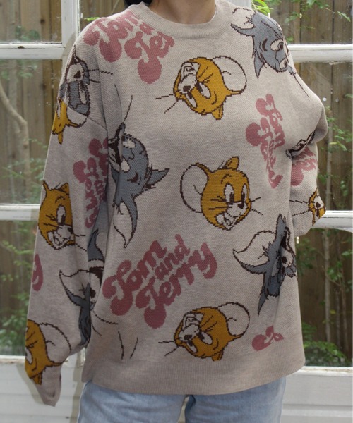 Tom&Jerry(トムアンドジェリー)の「【TOM & JERRY/トムとジェリー】ジャガードクルーネックニット(ニット/セーター・レディース・ベージュ/ワインレッド/オフホワイト/ブルー・MEDIUM/LARGE)」の13枚目の写真