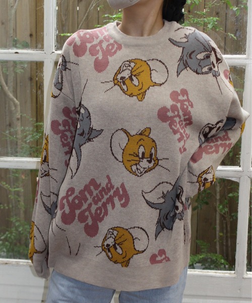 Tom&Jerry(トムアンドジェリー)の「【TOM & JERRY/トムとジェリー】ジャガードクルーネックニット(ニット/セーター・レディース・ベージュ/ワインレッド/オフホワイト/ブルー・MEDIUM/LARGE)」の14枚目の写真