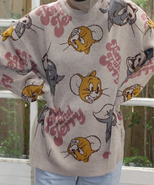 Tom&Jerry(トムアンドジェリー)の「【TOM & JERRY/トムとジェリー】ジャガードクルーネックニット(ニット/セーター・レディース・ベージュ/ワインレッド/オフホワイト/ブルー・MEDIUM/LARGE)」の15枚目の写真