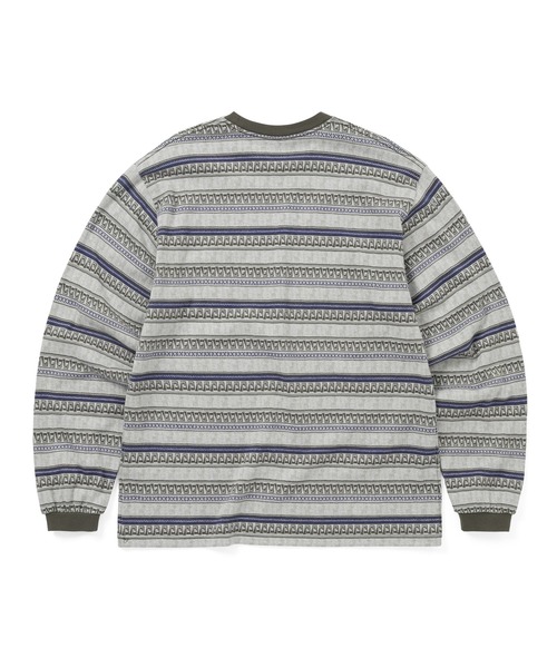 thisisneverthat(ディスイズネバーザット)の「Pattern Striped L/S Tee(Tシャツ/カットソー・メンズ・アイボリー/カーキ・L/M/S/XL)」の4枚目の写真
