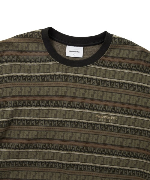 thisisneverthat(ディスイズネバーザット)の「Pattern Striped L/S Tee(Tシャツ/カットソー・メンズ・アイボリー/カーキ・L/M/S/XL)」の5枚目の写真