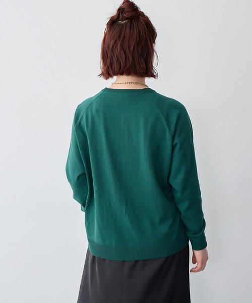 anyfee(エニフィー)の「【anyfee/大きいサイズ】ロゴ刺繍ニットロンT(ニット/セーター・レディース・ネイビー/杢グレー/グリーン・LL/3L/4L/5L)」の15枚目の写真