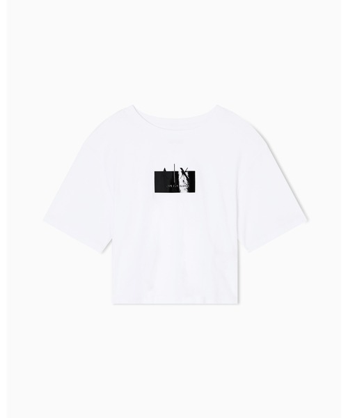 ARMANI EXCHANGE(アルマーニエクスチェンジ)の「【A|X アルマーニ エクスチェンジ】AXロゴ クロップド 半袖クルーネックTシャツ/CROPPED(Tシャツ/カットソー・レディース・ホワイト/ブラック・MEDIUM/SMALL/X-LARGE/X-SMALL/LARGE)」の6枚目の写真
