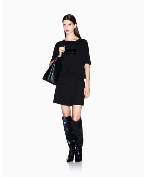 ARMANI EXCHANGE(アルマーニエクスチェンジ)の「【A|X アルマーニ エクスチェンジ】AXロゴ クロップド 半袖クルーネックTシャツ/CROPPED(Tシャツ/カットソー・レディース・ホワイト/ブラック・MEDIUM/SMALL/X-LARGE/X-SMALL/LARGE)」の9枚目の写真