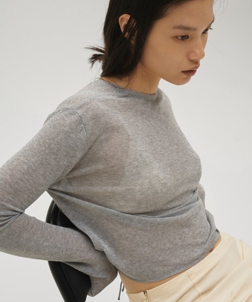 TODAYFUL(トゥデイフル)の「Compact Sheer Knitcardigan(カーディガン/ボレロ・レディース・ブラック/ホワイト/グレー・FREE)」の3枚目の写真