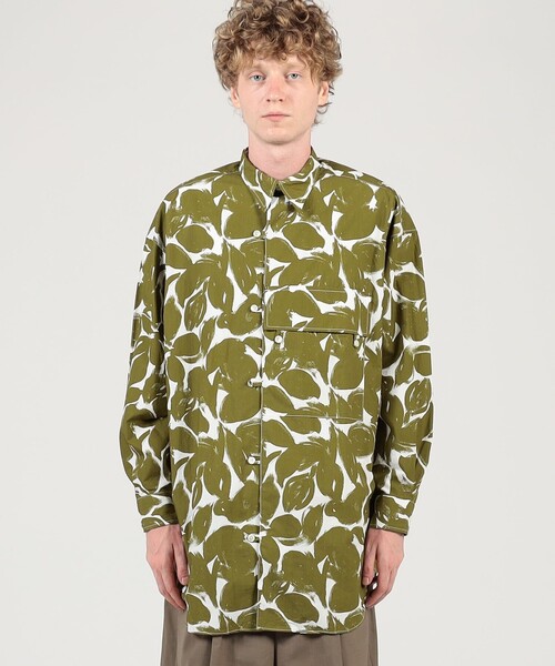 HAVERSACK（ハバーザック）の「HAVERSACK ATTIRE コットン総柄 ロングスリーブシャツ（シャツ/ブラウス・メンズ・グリーン系その他・M/L）」の3枚目の写真