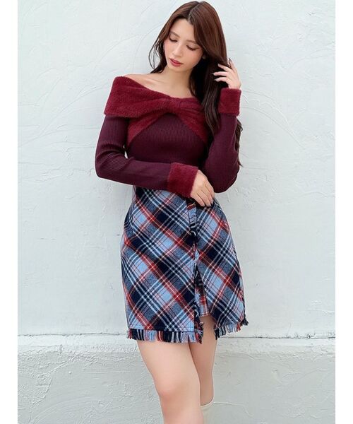 RESEXXY（リゼクシー）の「フリンジラップミニスカート（スカート・レディース・ブルー/ブラック/ブラウン・FREE）」の7枚目の写真