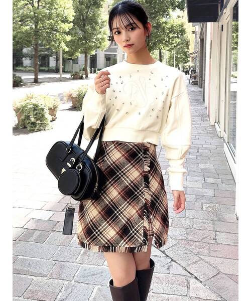 RESEXXY（リゼクシー）の「フリンジラップミニスカート（スカート・レディース・ブルー/ブラック/ブラウン・FREE）」の13枚目の写真