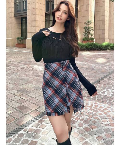 RESEXXY（リゼクシー）の「フリンジラップミニスカート（スカート・レディース・ブルー/ブラック/ブラウン・FREE）」の16枚目の写真