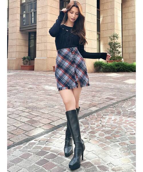 RESEXXY（リゼクシー）の「フリンジラップミニスカート（スカート・レディース・ブルー/ブラック/ブラウン・FREE）」の18枚目の写真