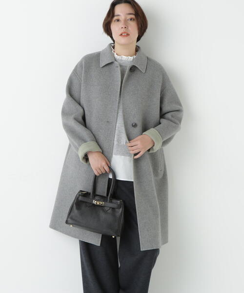 human woman PULETTE リバーシブルコート M グレー ◇リバーシブルステンカラーリバーコート（ステンカラーコート
