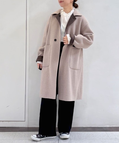 ◇リバーシブルステンカラーリバーコート（ステンカラーコート