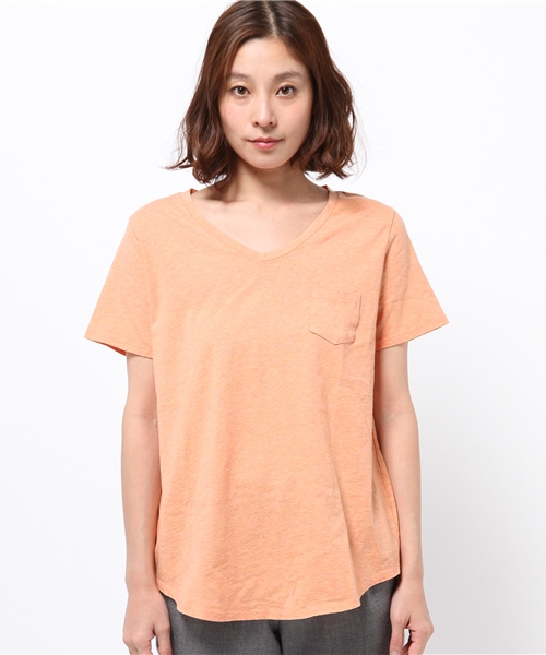 OUTLET（アウトレット）の「【Discoat Petit】USコットンVポケT（Tシャツ/カットソー・レディース・シャーベット・LARGE）」の9枚目の写真