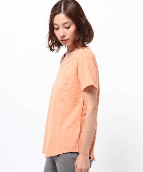 OUTLET（アウトレット）の「【Discoat Petit】USコットンVポケT（Tシャツ/カットソー・レディース・シャーベット・LARGE）」の3枚目の写真