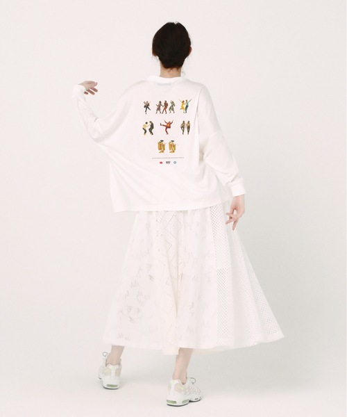 bedsidedrama（ベットサイドドラマ）の「OMNIDANCE Wide L/S Tee（Tシャツ/カットソー・レディース・ホワイト/ブラック・1/2）」の8枚目の写真